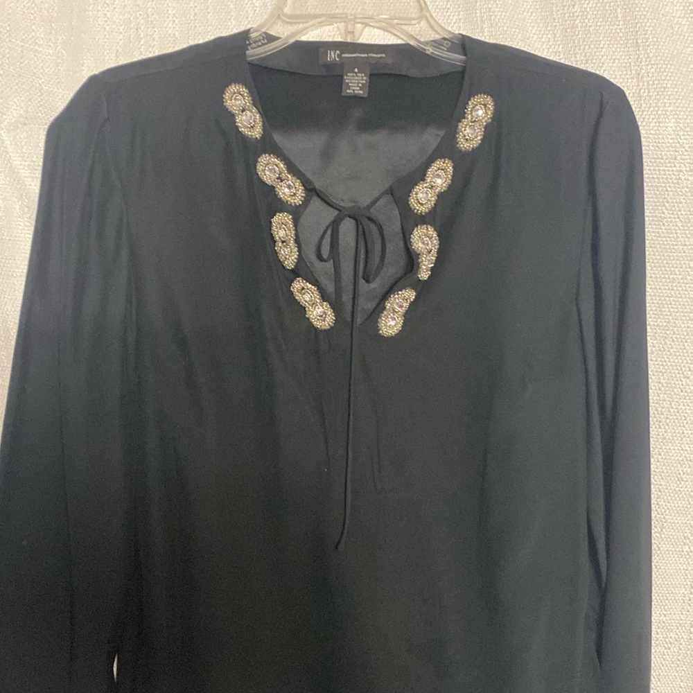 Black, long sleeve blouse size 4